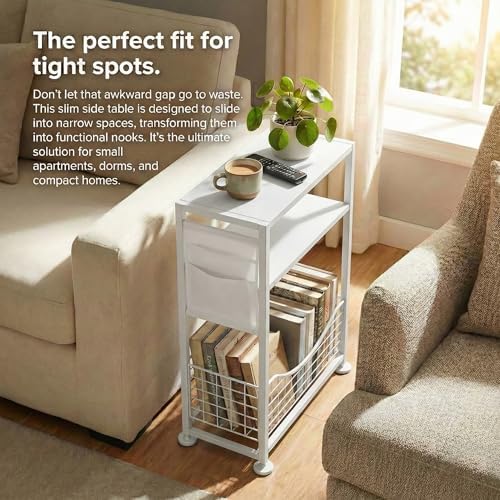 Skinny Side Table with Storage