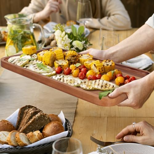 Large Wooden Tray for Party Food Charcuterie Boards Wood Serving Platters