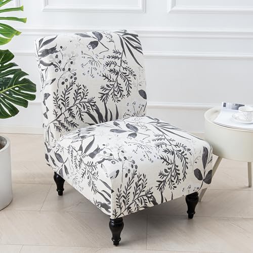 Eco-Ancheng Armless Chair Slipcover Removable Armless Accent Chairs Covers Washable Armless Slipper Chair Slipcover Printed Armless Chair Furniture Protector Covers for Living Dining Room Hotel