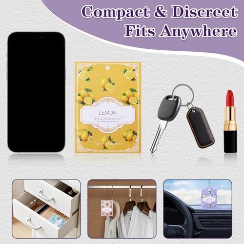 Rose Sachets for Drawers and Closets - 12 Pack Long Lasting Odor Eliminator Bags, Natural Fresh Scent for Wardrobe, Storage, Car & Home, Air Freshener Sachets