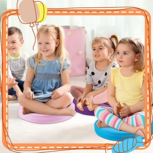 12 Pcs Floor Cushions kids, Multicolor, 13.8 x 13.8 x 1 Inch