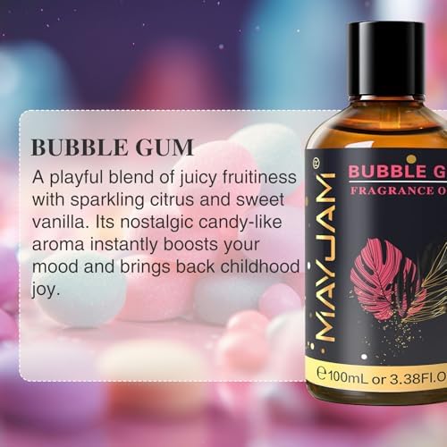 MAYJAM Bubble Gum Fragrance Oil for Diffusers for Home, 100ML/3.38FL.OZ