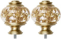 USFOOK Replacement Finials for Curtain Rods (1 or 7/8 Inch), Luxury Gold