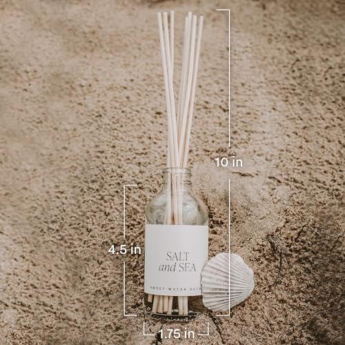 Sweet Water Decor Salt and Sea Reed Diffuser Set - Sea Salt, Citrus, Musk, and Amber Summer Scented Diffuser - Scent Diffusers for Home, Long Lasting Fragrance, Made in the USA
