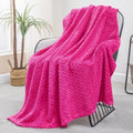 Exclusivo Mezcla Fleece Throw Blanket for Couch Sofa, 50”x70”, Hot Pink