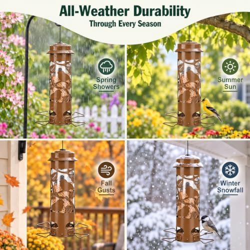 FEED GARDEN Squirrel Proof Bird Feeder for Outdoors Hanging, 2.5LB Capacity