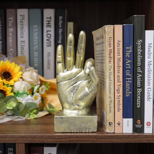 Nice purchase Hand Finger Gesture Desk Statues Fingers Sculpture Creative Home Living Room Cabinet Shelf Decoration (OK Gesture in Gold)