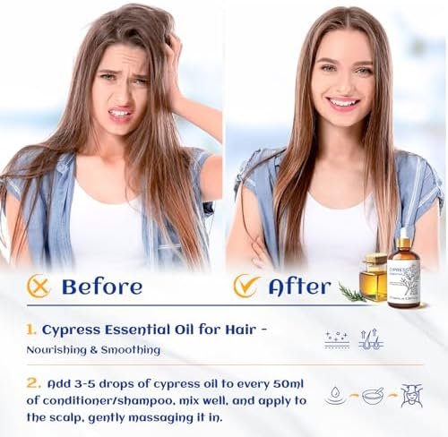 HIQILI Cypress Essential Oil for Diffuser, Humidfier, Skin Care