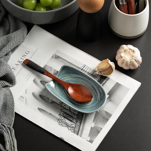 Ceramic Spoon Rest for Stove Top, Spoon Holder for Kitchen Counter