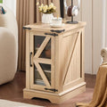 Joaxswe Narrow Night Stand with Glass Barn Door