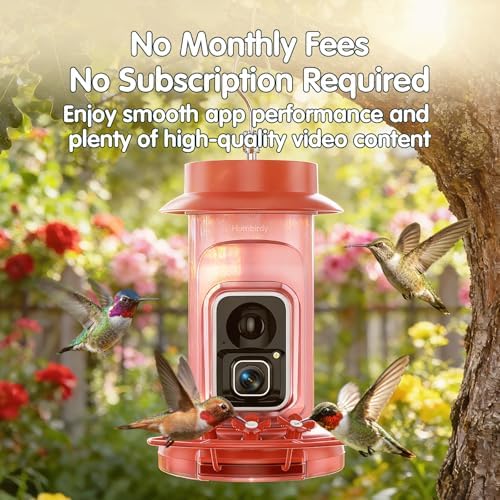 4K Hummingbird Feeder with Camera,No Subscription,Solar Powered