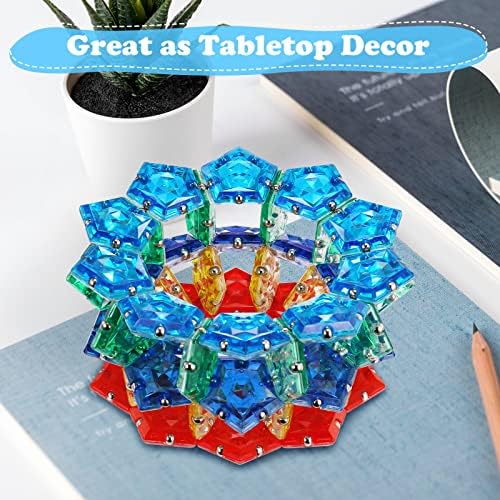 Magnetic Fidget Sphere, Crystal Blue, Sensory Desk Toy for Stress Focus Anxiety Relief