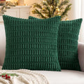 MIULEE Christmas Euro Corduroy Decorative Throw Covers 22x22 Dark Green