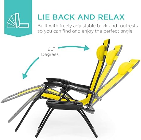Best Choice Products Zero Gravity Chair Recliner, Sunflower Yellow