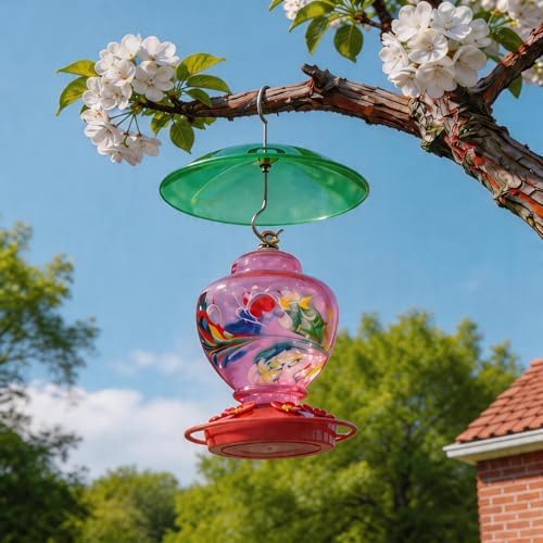 8" Mini Plastic Rain Cover for Bird Feeder, Green Weather Guard Baffle Dome