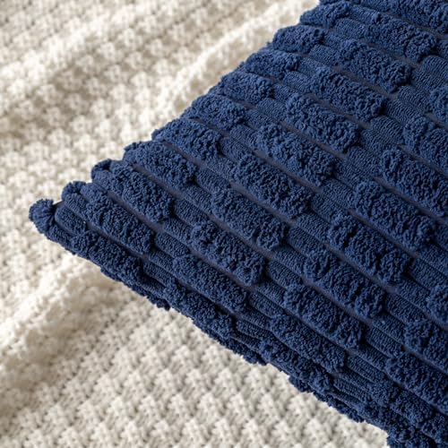 MIULEE Euro Sham Decorative Throw Pillow Covers 26x26 Navy Blue Pack of 2
