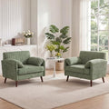 Modern Elegant Oversized Accent Armchair Set of 2, 43.3" Chenille, Green