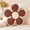 Kcvvcr Soft Flower Shaped Floor Cushion, Decorative Throw Pillow, Plush Bedroom Seating Cushion, 13.7 Inch Brown Flower Decor Plush Pillow