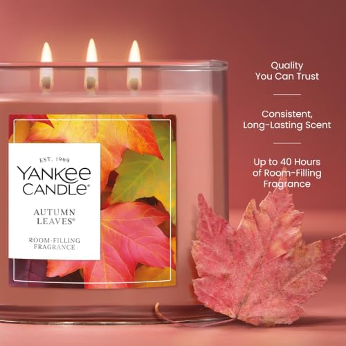 Yankee Candle Autumn Leaves Scented Candle, 14.5oz 3-Wick