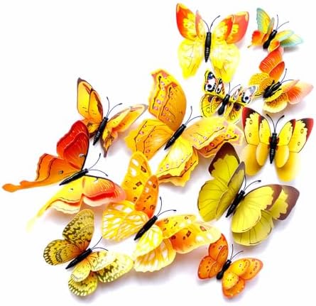 OPSEAM 3D Butterfly Wall Decor Butterfly Decorations Stickers with Magnets