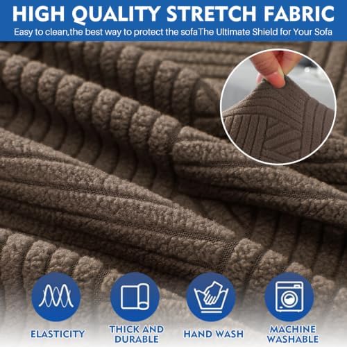 XINEAGE Loveseat Slipcover Pet Friendly, Stretch Couch Cover,Coffee