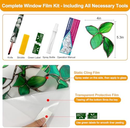 Frosted Privacy Window Film Static Cling Decorative Glass Film45.2x78.7in