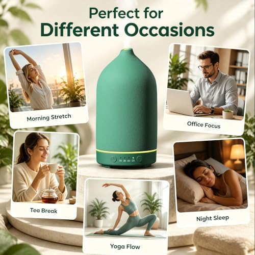 Gooamp 200ML Ceramic Essential Oil Diffuser for Home, Stone Diffuser