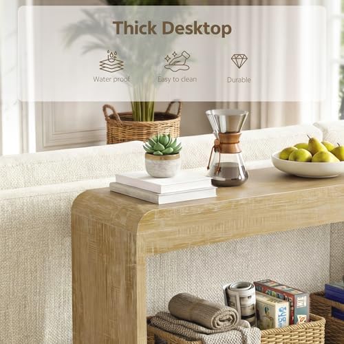 Farmhouse Entryway Table, 43.7" Console Table with Open Shelf
