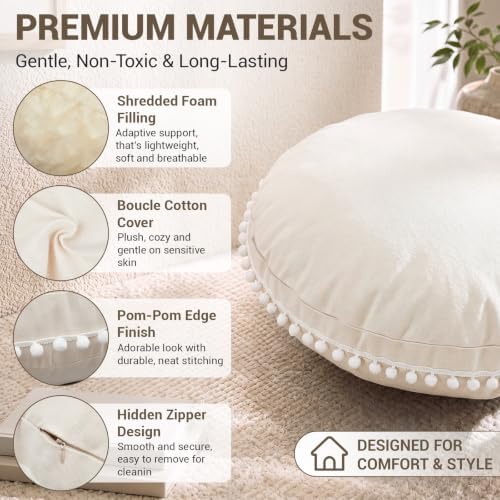 Jerify 40x40x5'' Large Reading Nook Floor Cushion, Oversized Cotton Pillow