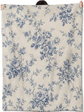 Vintage Floral Blanket,Blue White Blossom Flannel Throw Blankets Gifts for Elegant Room Accent Lovers,Soft Lightweight Decorative Cover for Couch Sofa Bedroom Travel,Home Accent,40×50 Inch