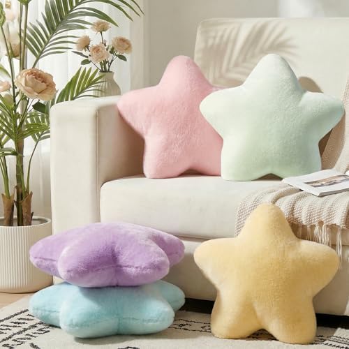 Star Shaped Pillow 15.4" Light Green Soft Cute Decorative Throw Pillows