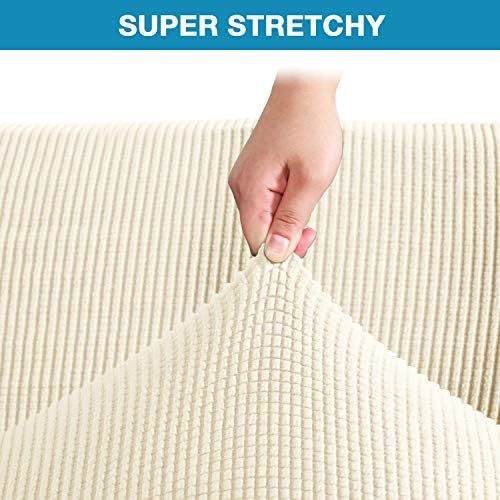 Flamingo P Stretch Armless Futon Covers - Full Queen Futon Couch Covers Slipcover - Soft Thick Jacquard, Biscotti Beige