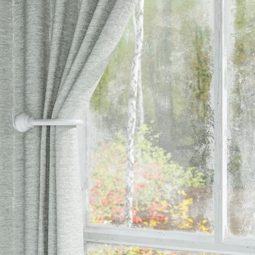 Hion Curtain Holdbacks White 6pcs, Curtain Tiebacks Wall Mounted Hooks