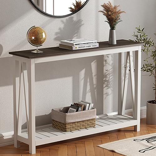 ChooChoo Farmhouse Console Table, Narrow Sofa Table for Entryway, 47 Inch