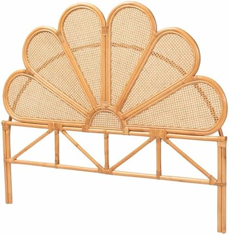 Bali & pari Flower Modern Bohemian Honey Rattan King Size Standalone Headboard