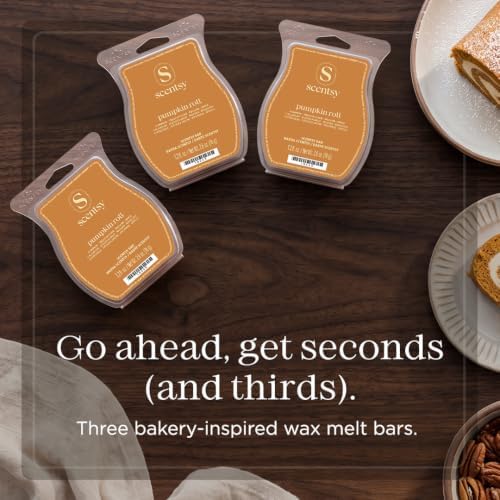 Scentsy Wax Melts, Pumpkin Roll 3 Bar Set, Paraffin Wax Cubes, 7.8 oz