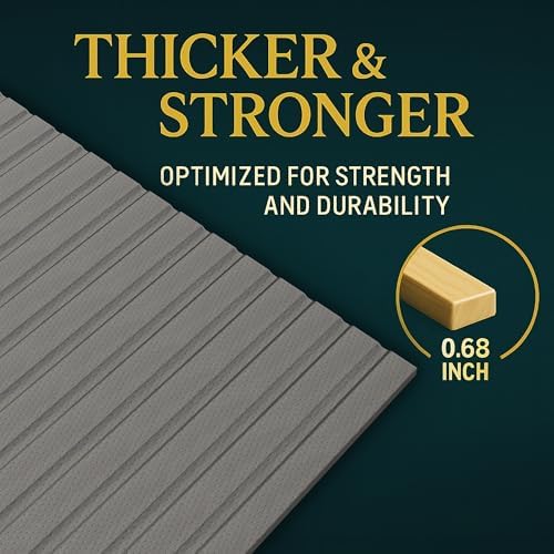 Treaton, 0.75-Inch Horizontal Wooden Bunkie Board/Bed Slats, 72" x 54", Grey