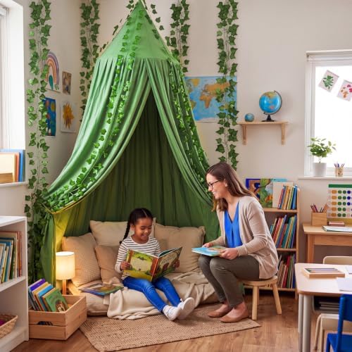 Mindsoft Reading Corner Decoration with Canopy Tent and 6 Ivy Vines