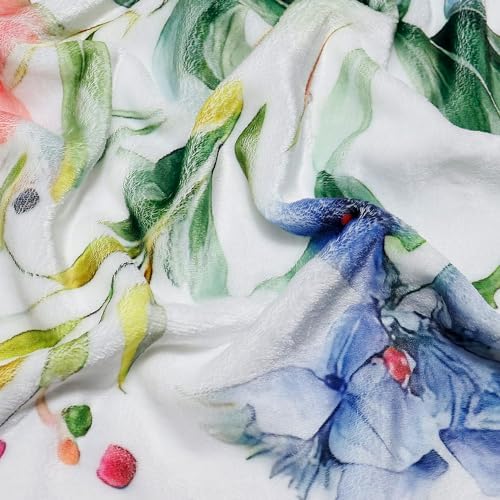 Floral Blanket Vintage Flowers Blankets Butterfly Wildflowers Throw Blanket Soft Cozy Flannel Fleece Throw Blanket Colorful Daisy Plants Bed Blanket for Couch Sofa, 50"×60"