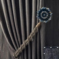 LOPGT Set of 2 Vintage Curtain Holdbacks Wall Mounted with Screws, Black