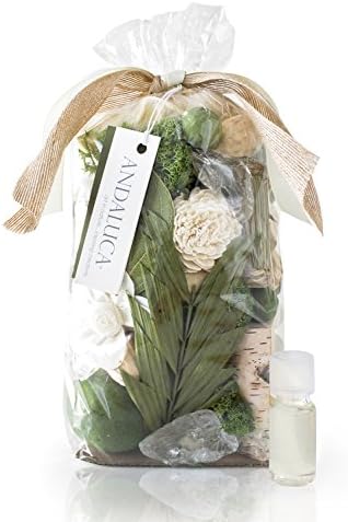 ANDALUCA Gardens of Bali Scented Potpourri | Made in California | Large 20 oz Bag + Fragrance Vial | Scents of Crushed Jasmine Leaves, Tangelo Peel and Lily
