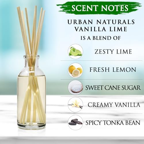 Urban Naturals Reed Diffuser Set, Vanilla Lime - Bathroom Shelf Décor
