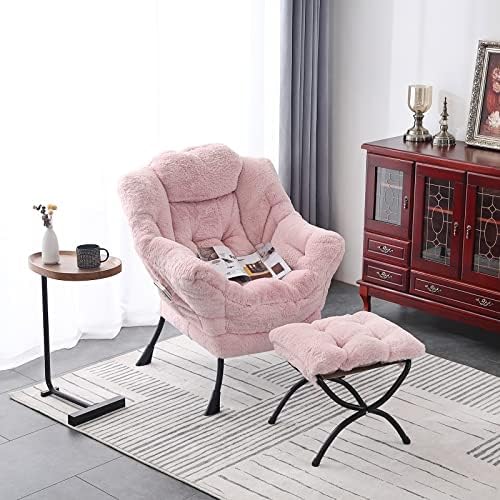 LITA Lazy Chair with Ottoman, Comfy Accent Reading Chair