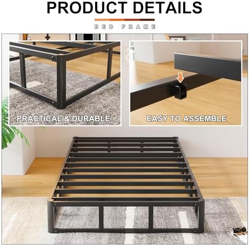 EMODA 9 Inch Twin Box Spring Heavy Duty Bed Base with Fabric Cover