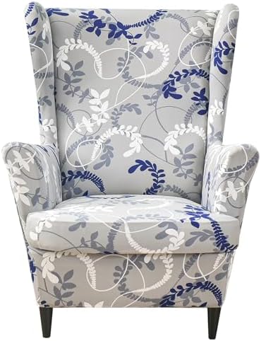 HZDHCLH Wingback Chair Slipcovers 2 Piece,Stretch Spandex Wing Chair Covers for Living Room Armchair,Washalbe Sofa Slipovers