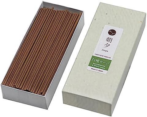 Asayu Japan Sandalwood and White Sage Incense Sticks, Traditional, 40g