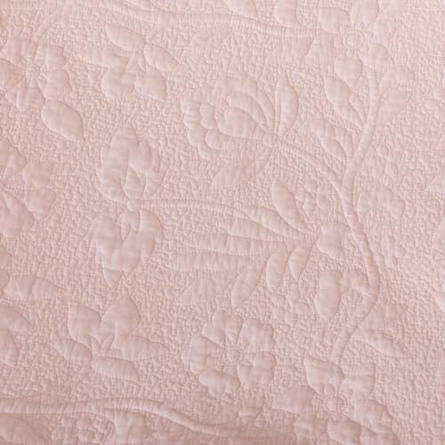 Brandream Pink Ruffled Quilted Throw Blanket Cotton 47 X 60 Chic Throw