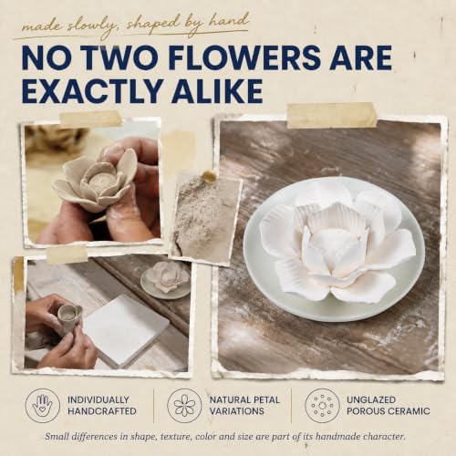 Passive Diffuser for Essential Oil-Ceramic Diffuser (White Lotus)