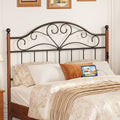 Full Size Headboard with Charger Stations, Vintage Metal Headboard Only