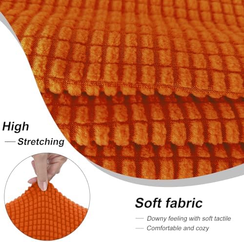4 Pieces Stretch Couch Cover for Oversized Sofa, Orange